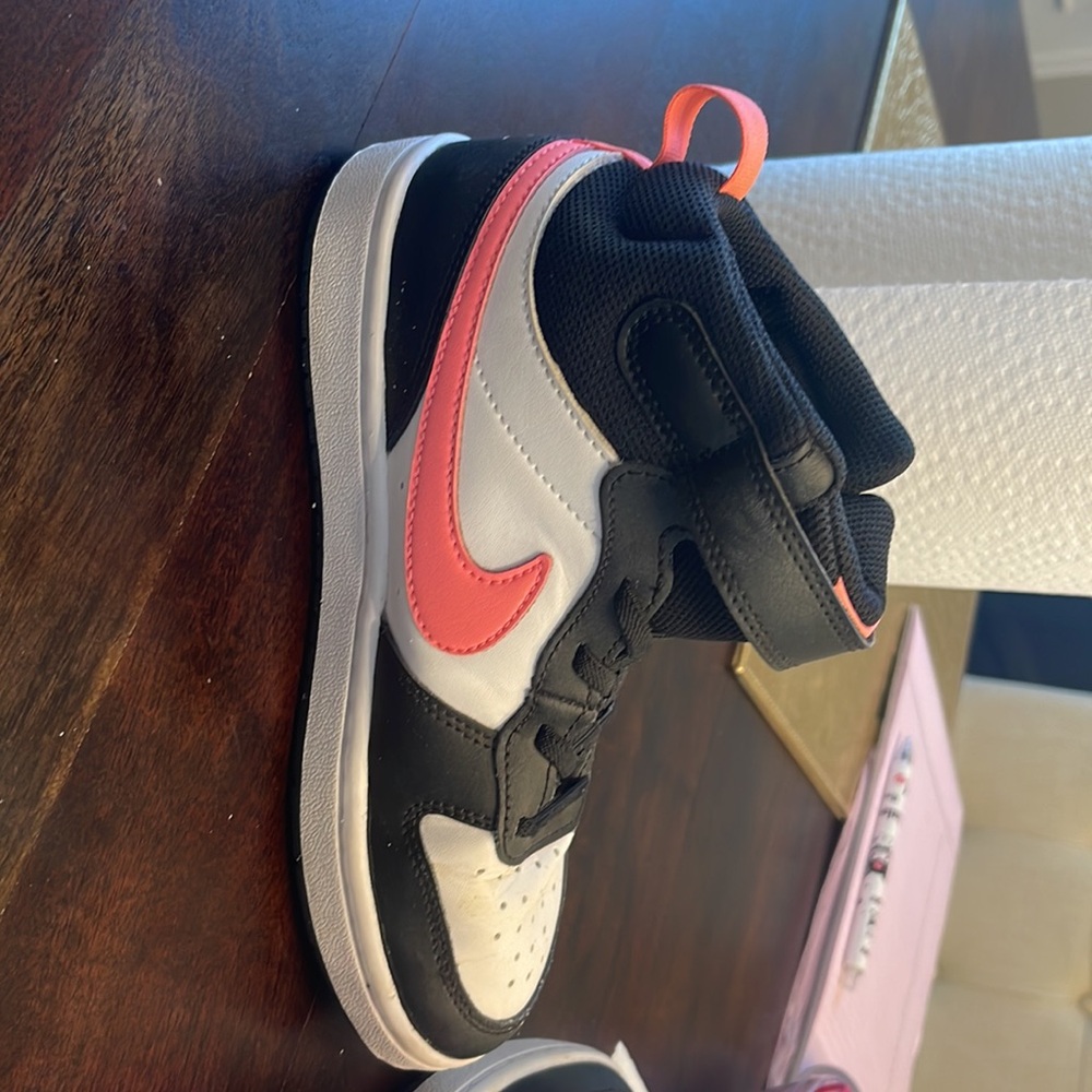 Kids' Court Borough 2 High Top Sneaker Little Kid pink, black and white - Picture 5 of 6